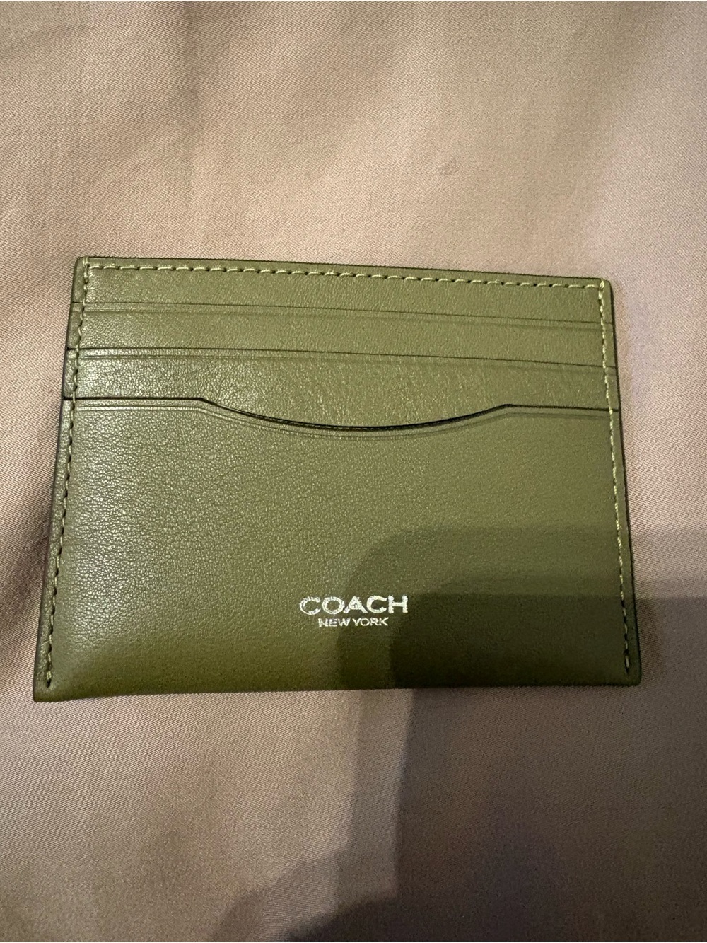 Coach Olive Green Leather Card Holder